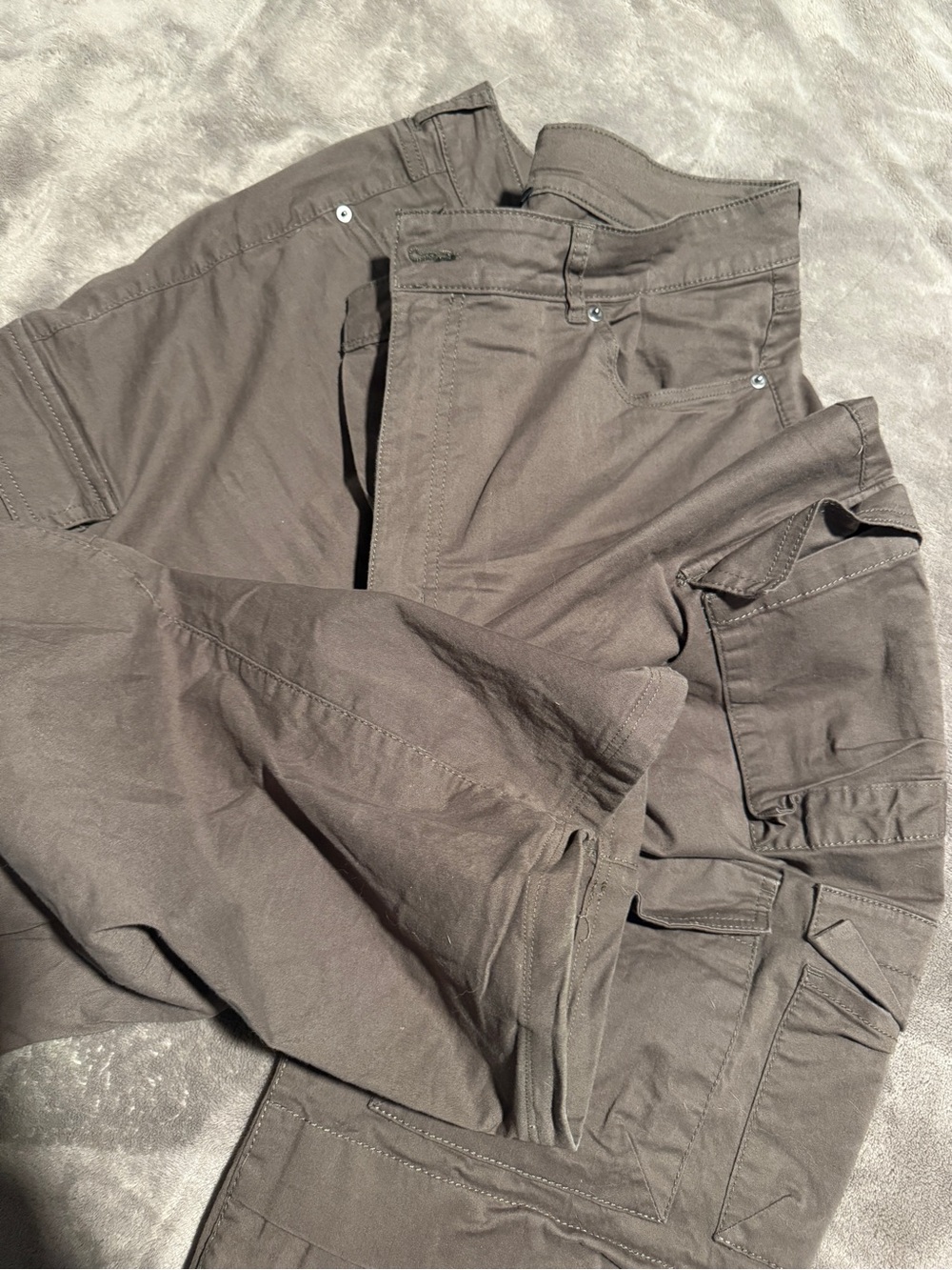 Women Cargo Pants - Brown Utility Style - Picture 2 of 3